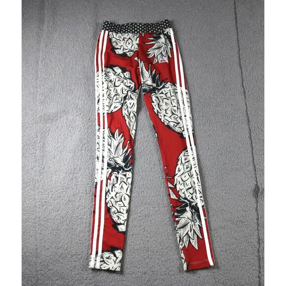 New Adidas x Farm Rio Leggings 2XS Pineapple Tropical Print Pull On - Picture 1 of 10